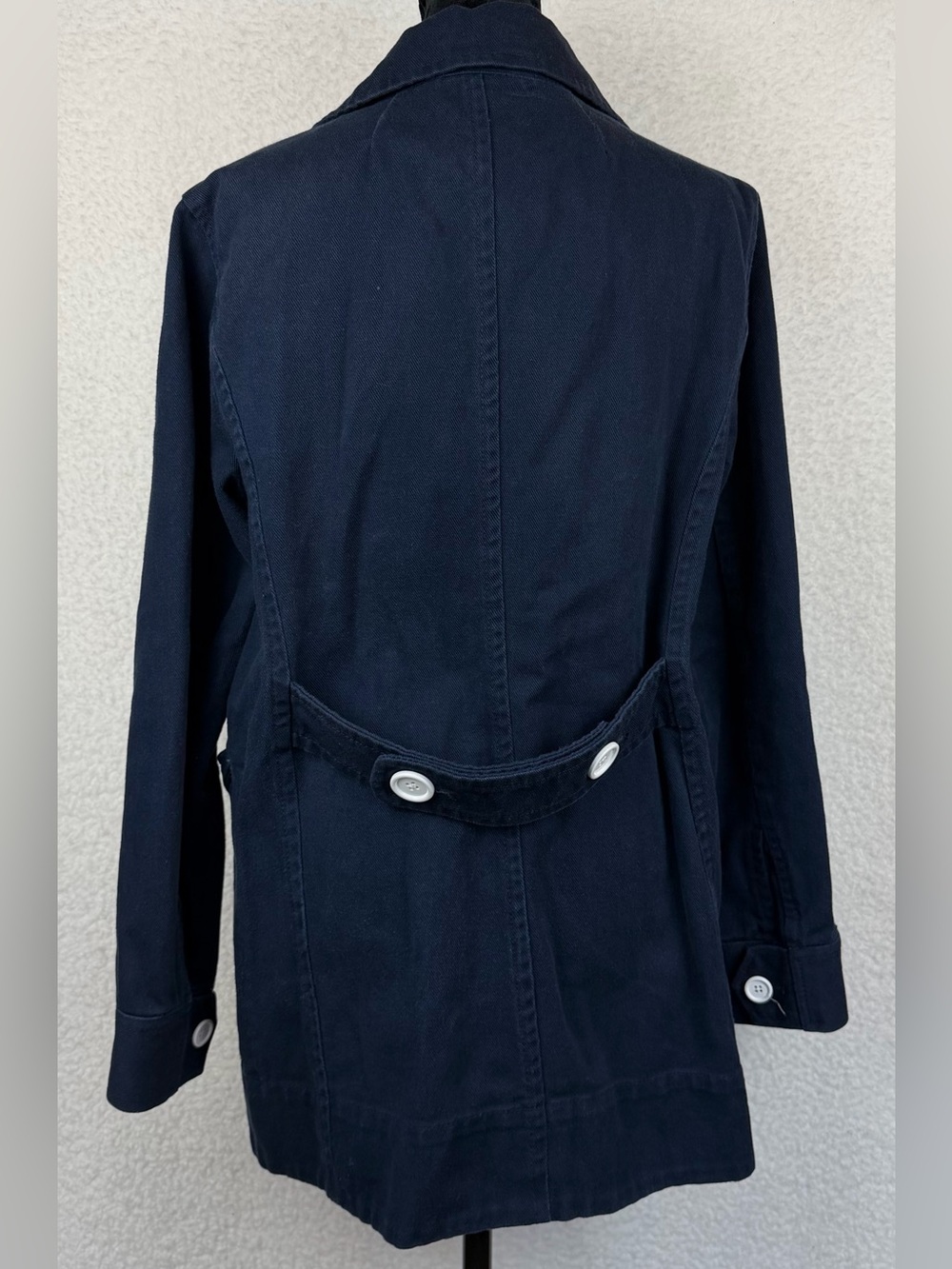 J. CREW • Navy/White Heavyweight Cotton Twill Double-Breasted Peacoat, 6 - Picture 8 of 14